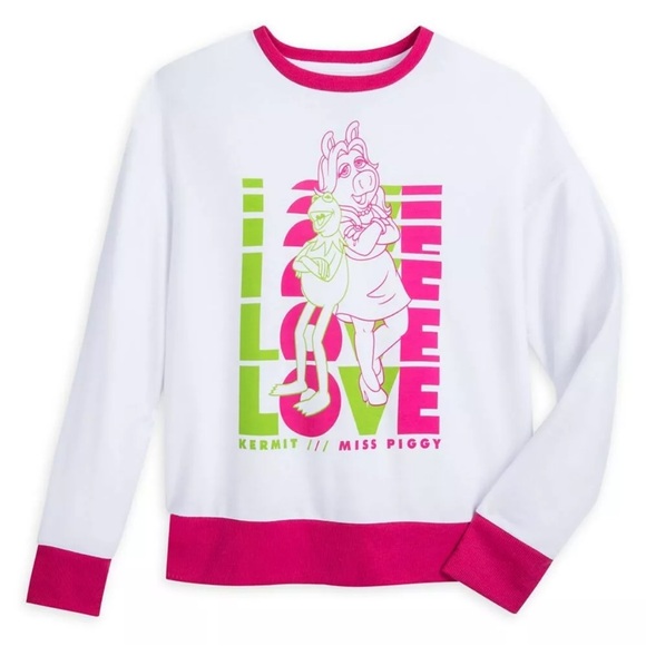 Disney Women's White and Pink Kermit & Miss Piggy Top size M EUC - Picture 4 of 9